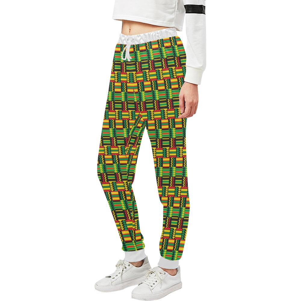 African Zip Zag Print Pattern Unisex Casual Sweatpants (Model L11)-JTAMIGO.COM