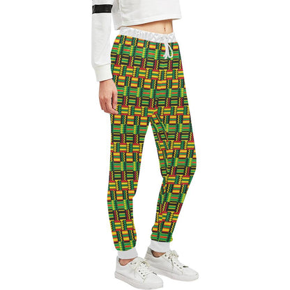 African Zip Zag Print Pattern Unisex Casual Sweatpants (Model L11)-JTAMIGO.COM