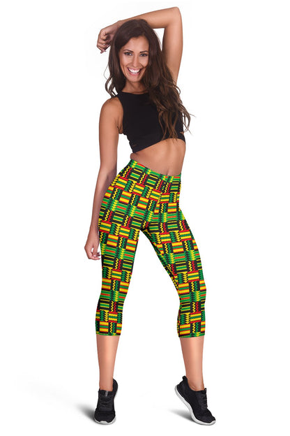 African Zip Zag Print Pattern Women Capris