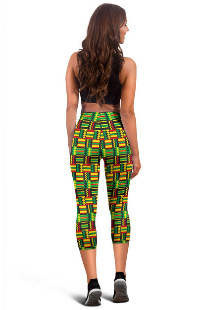 African Zip Zag Print Pattern Women Capris
