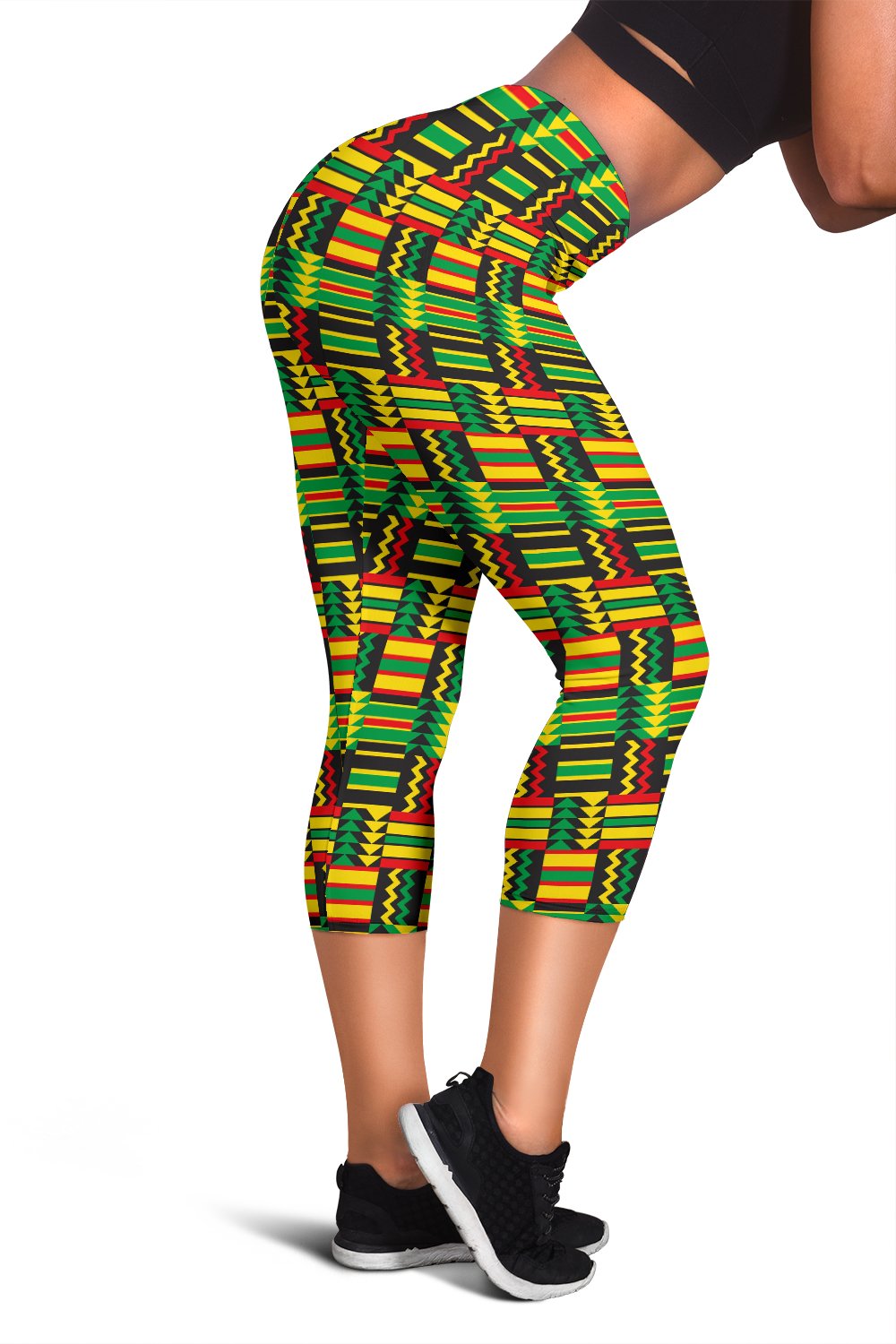 African Zip Zag Print Pattern Women Capris