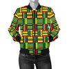 African Zip Zag Print Pattern Women Casual Bomber Jacket