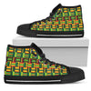 African Zip Zag Print Pattern Women High Top Shoes