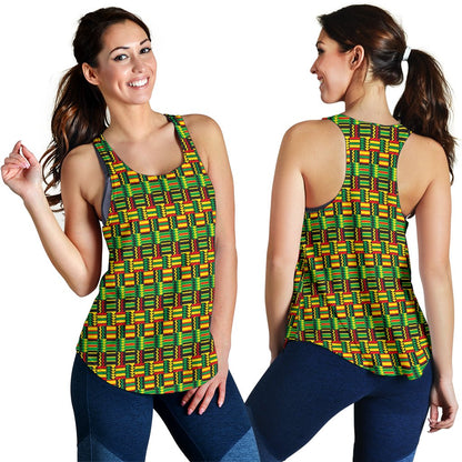 African Zip Zag Print Pattern Women Racerback Tank Top