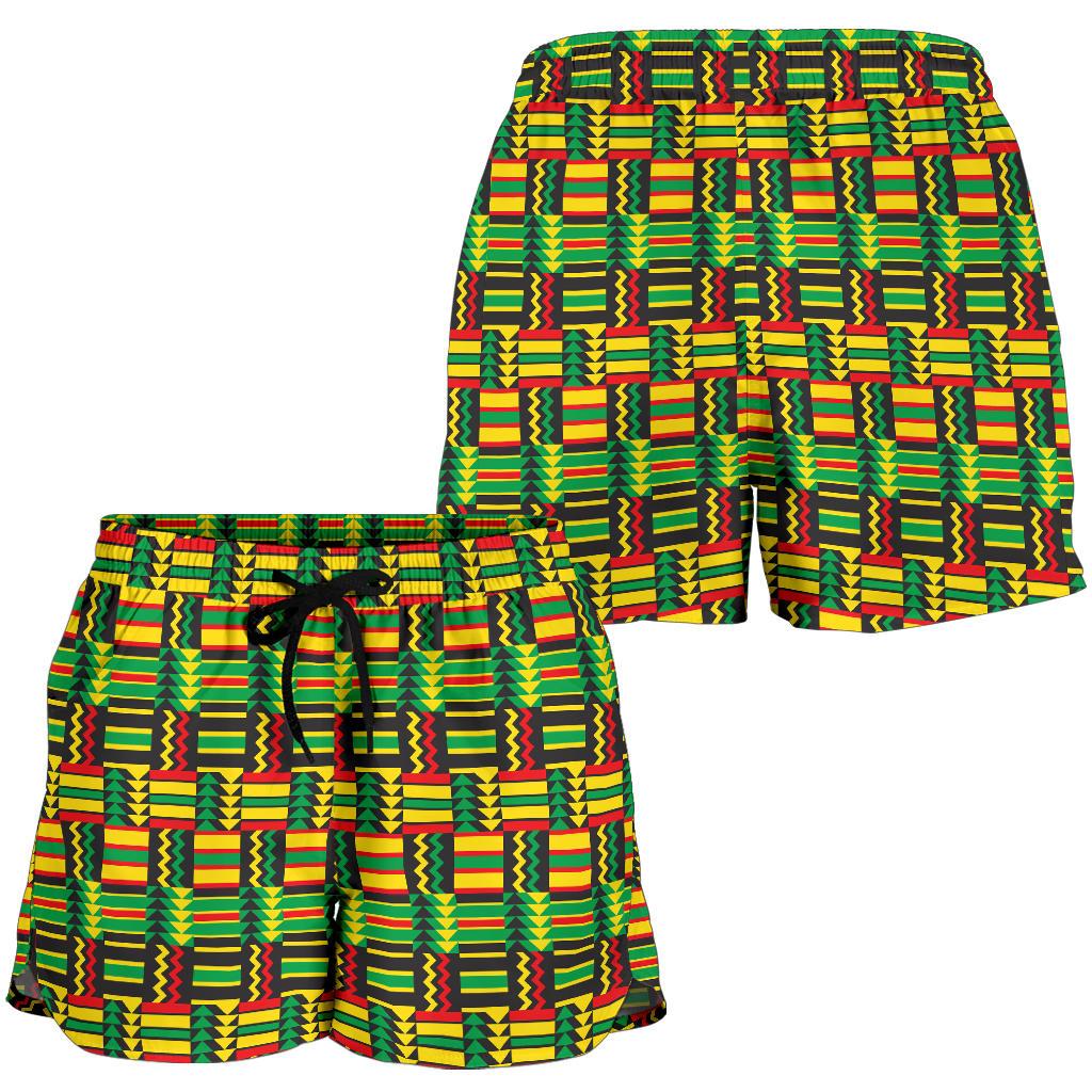 African Zip Zag Print Pattern Women Shorts-JTAMIGO.COM