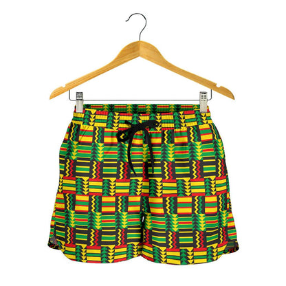 African Zip Zag Print Pattern Women Shorts-JTAMIGO.COM