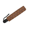 Agricultural Brown Wheat Print Pattern Automatic Foldable Umbrella