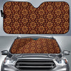 Agricultural Brown Wheat Print Pattern Car Sun Shade For Windshield