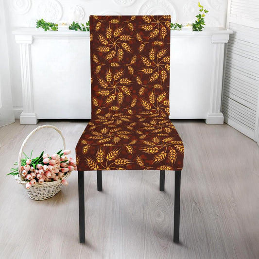 Agricultural Brown Wheat Print Pattern Dinning Chair Slipper-JTAMIGO.COM