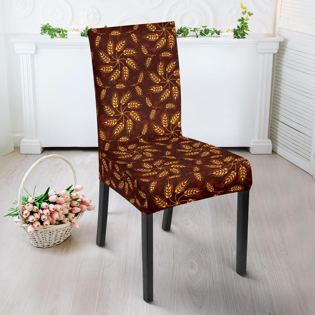 Agricultural Brown Wheat Print Pattern Dinning Chair Slipper-JTAMIGO.COM