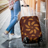 Agricultural Brown Wheat Print Pattern Luggage Cover Protector