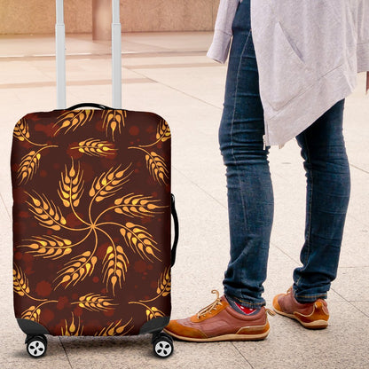 Agricultural Brown Wheat Print Pattern Luggage Cover Protector