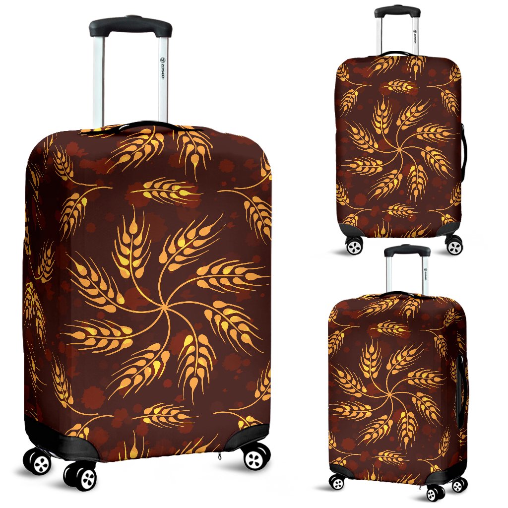 Agricultural Brown Wheat Print Pattern Luggage Cover Protector
