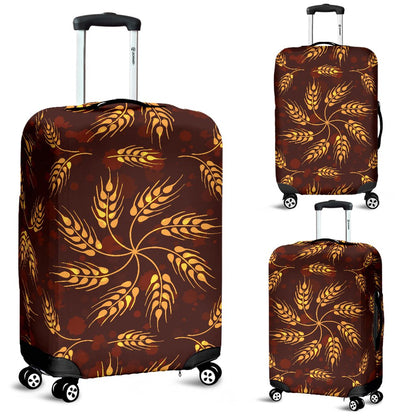 Agricultural Brown Wheat Print Pattern Luggage Cover Protector