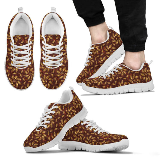 Agricultural Brown Wheat Print Pattern Men Sneakers Shoes