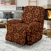 Agricultural Brown Wheat Print Pattern Recliner Slipcover-JTAMIGO.COM