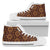 Agricultural Brown Wheat Print Pattern Women High Top Shoes