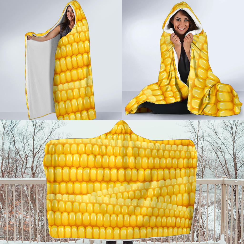 Agricultural Corn cob Pattern Hooded Blanket-JTAMIGO.COM