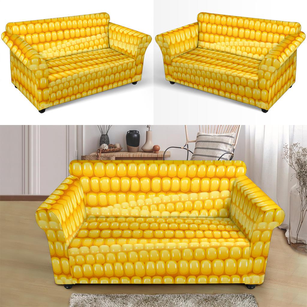 Agricultural Corn cob Pattern Loveseat Slipcover-JTAMIGO.COM