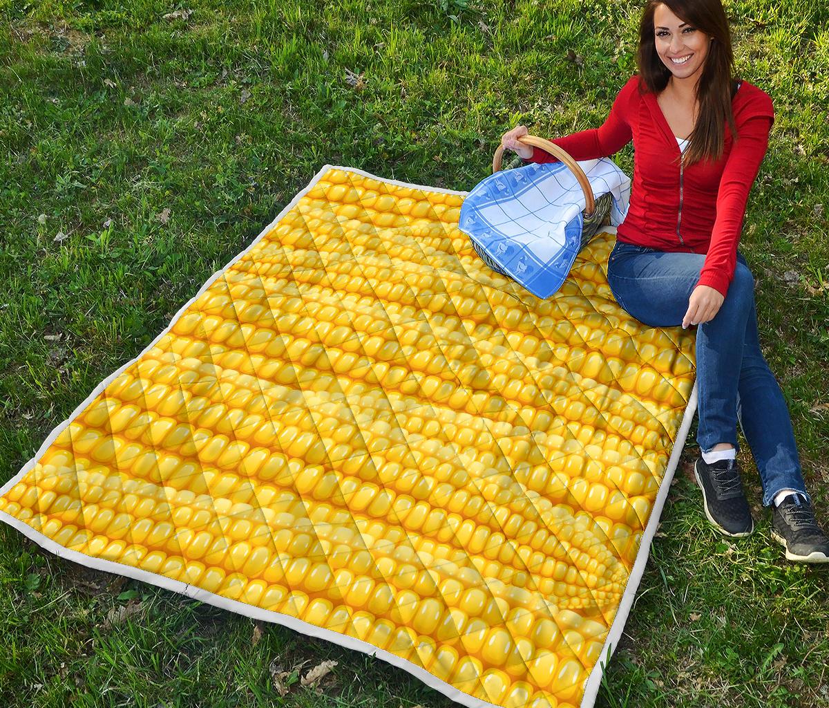 Agricultural Corn cob Pattern Premium Quilt-JTAMIGO.COM