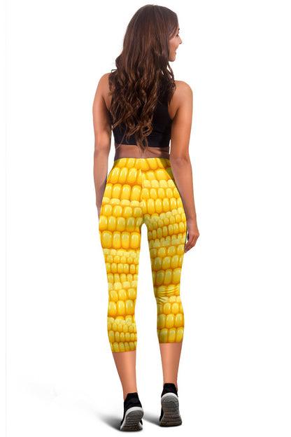 Agricultural Corn cob Pattern Women Capris