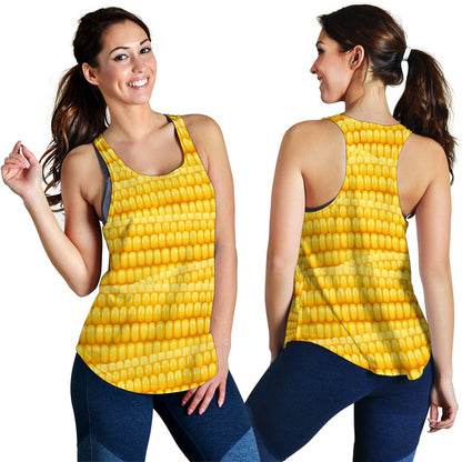 Agricultural Corn Cob Pattern Women Racerback Tank Top