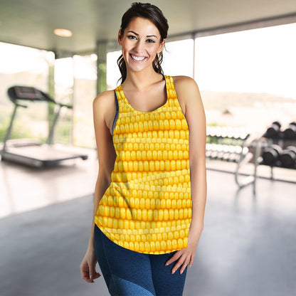 Agricultural Corn Cob Pattern Women Racerback Tank Top