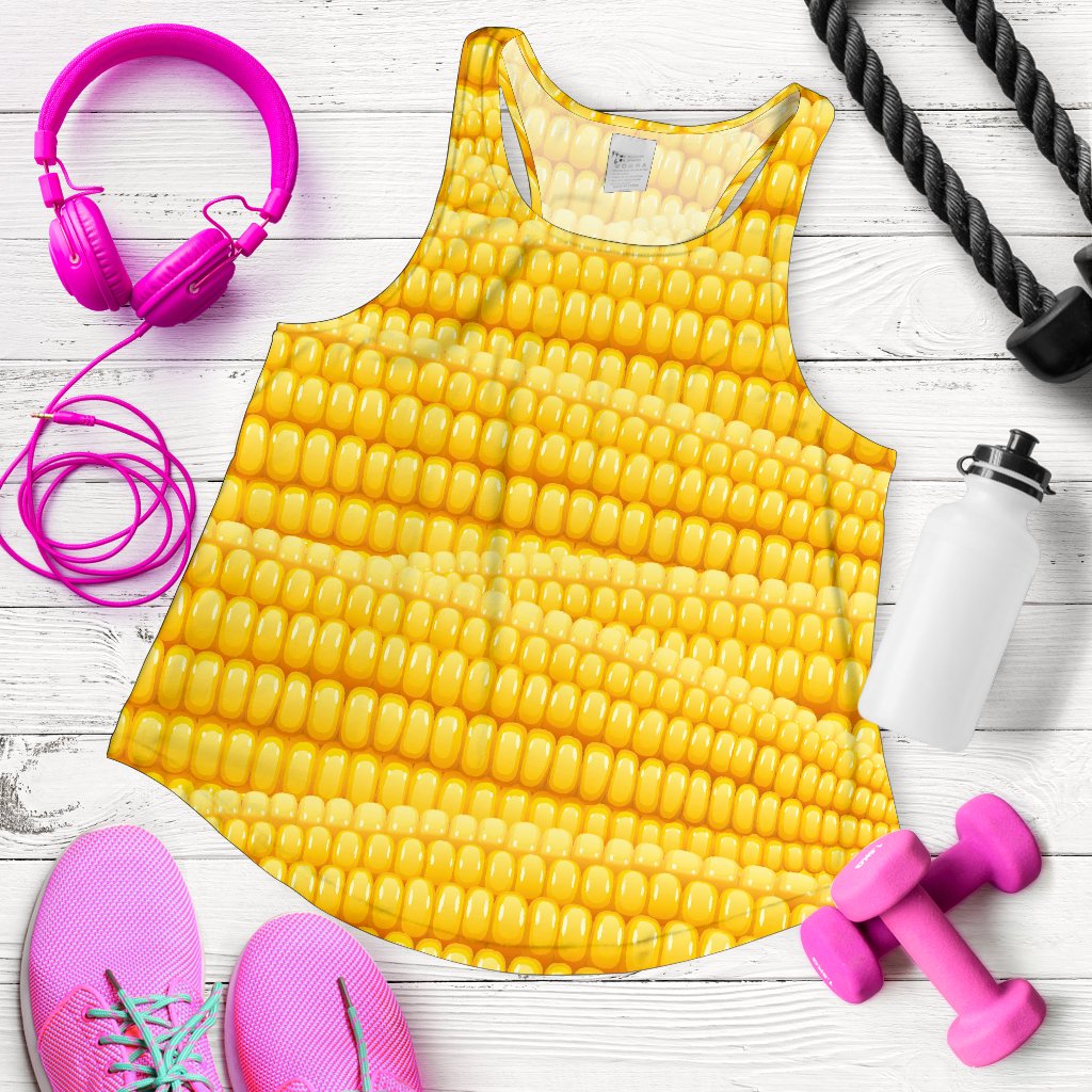Agricultural Corn Cob Pattern Women Racerback Tank Top