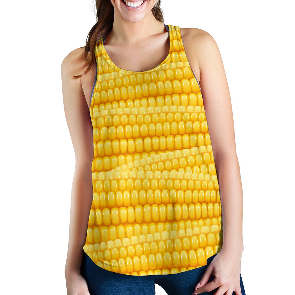 Agricultural Corn Cob Pattern Women Racerback Tank Top