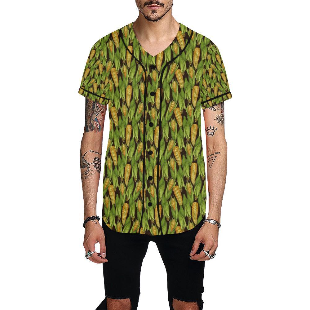 Agricultural Corn cob Print Baseball Jersey-JTAMIGO.COM