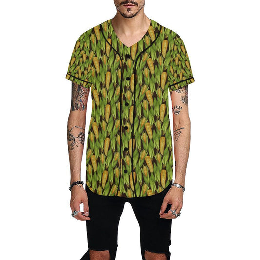 Agricultural Corn cob Print Baseball Jersey-JTAMIGO.COM