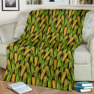 Agricultural Corn Cob Print Fleece Blanket