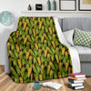 Agricultural Corn Cob Print Fleece Blanket