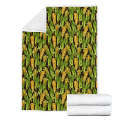 Agricultural Corn Cob Print Fleece Blanket