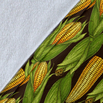 Agricultural Corn Cob Print Fleece Blanket