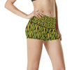 Agricultural Corn cob Print High Waisted Spandex Shorts-JTAMIGO.COM