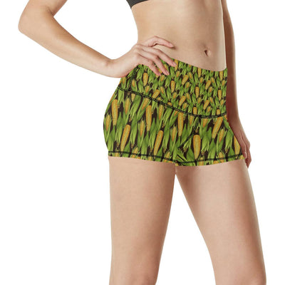 Agricultural Corn cob Print High Waisted Spandex Shorts-JTAMIGO.COM