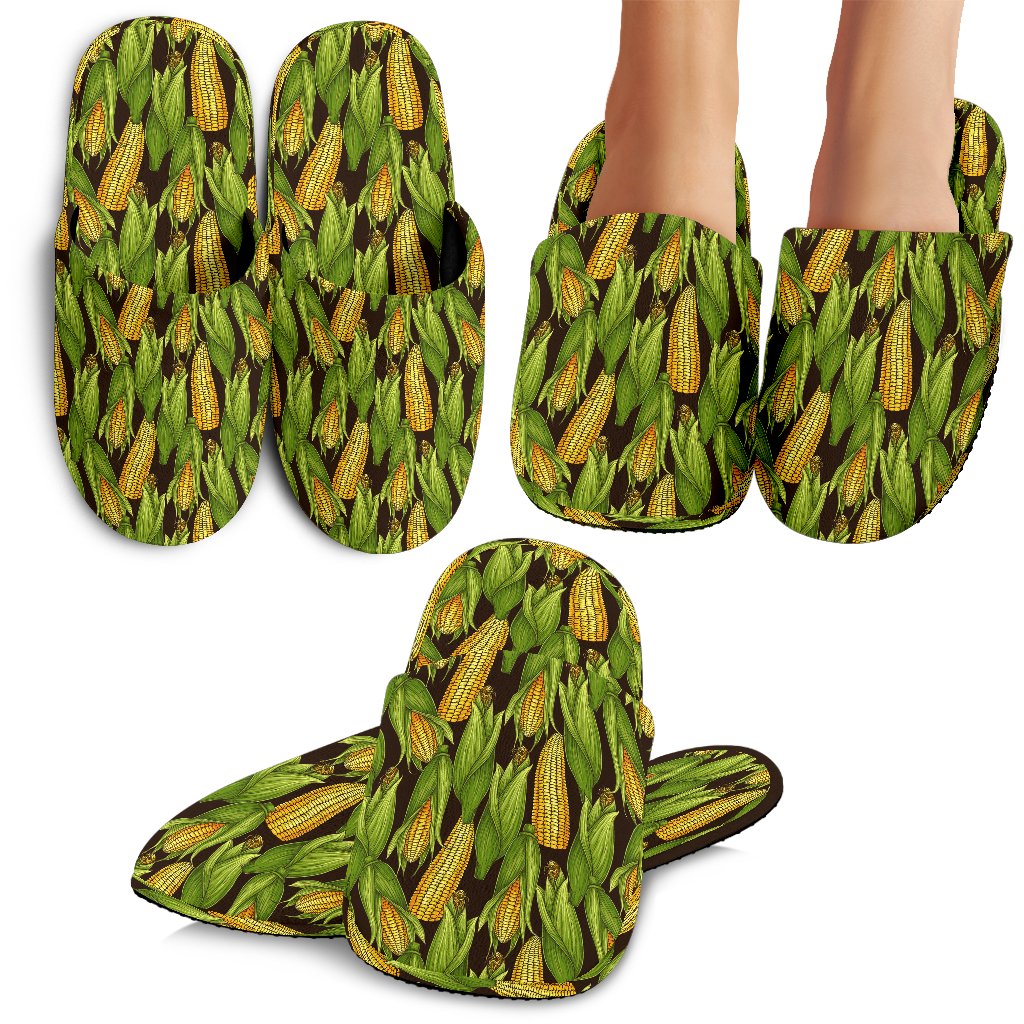 Agricultural Corn cob Print House Slippers