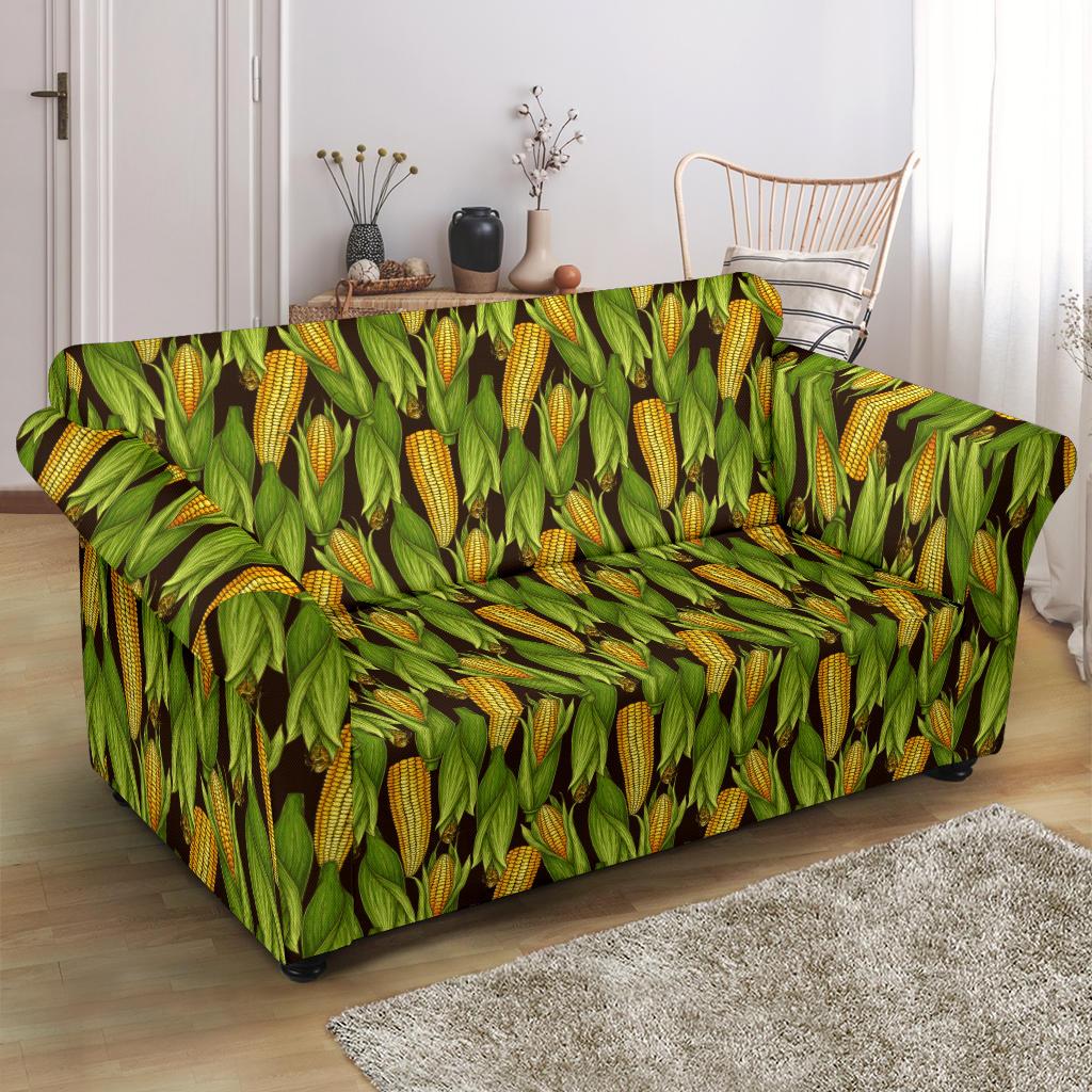 Agricultural Corn cob Print Loveseat Slipcover-JTAMIGO.COM