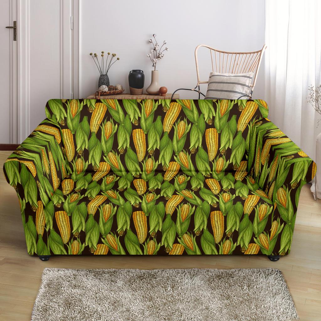 Agricultural Corn cob Print Loveseat Slipcover-JTAMIGO.COM