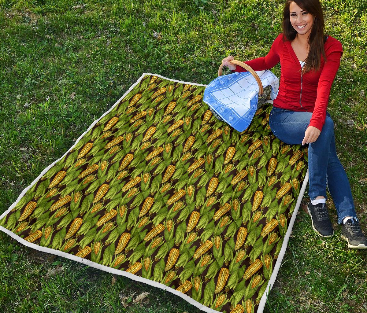 Agricultural Corn cob Print Premium Quilt-JTAMIGO.COM