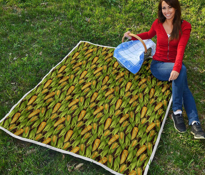 Agricultural Corn cob Print Premium Quilt-JTAMIGO.COM