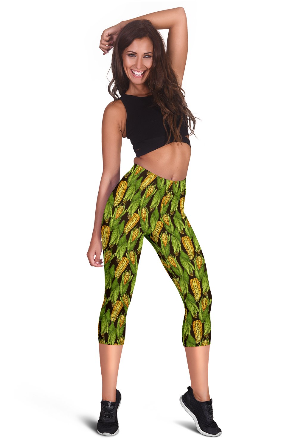 Agricultural Corn cob Print Women Capris