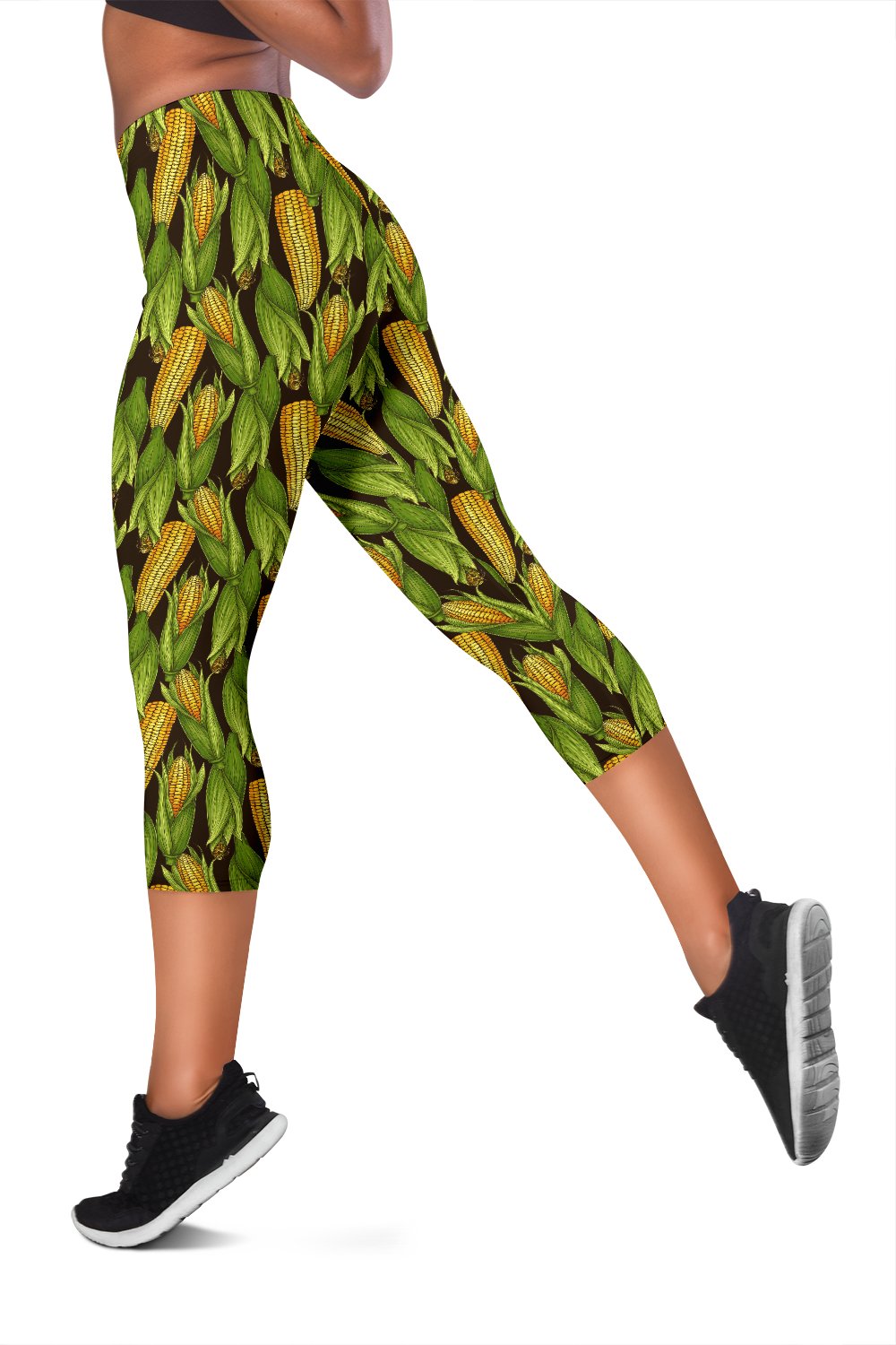 Agricultural Corn cob Print Women Capris