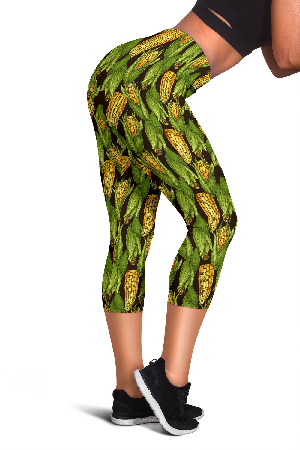 Agricultural Corn cob Print Women Capris