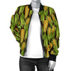 Agricultural Corn Cob Print Women Casual Bomber Jacket