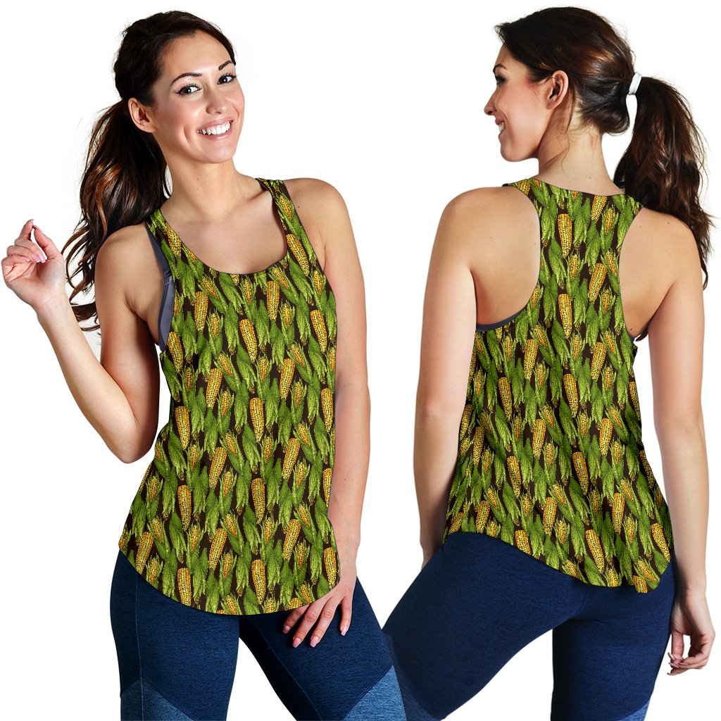 Agricultural Corn Cob Print Women Racerback Tank Top