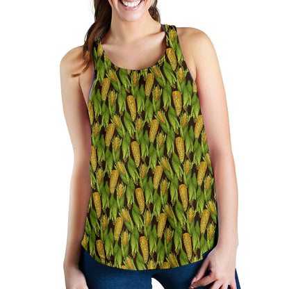 Agricultural Corn Cob Print Women Racerback Tank Top