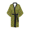 Agricultural Corn cob Print Women Short Kimono Robe