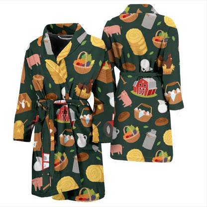 Agricultural Farm Print Design 02 Men Bathrobe-JORJUNE.COM